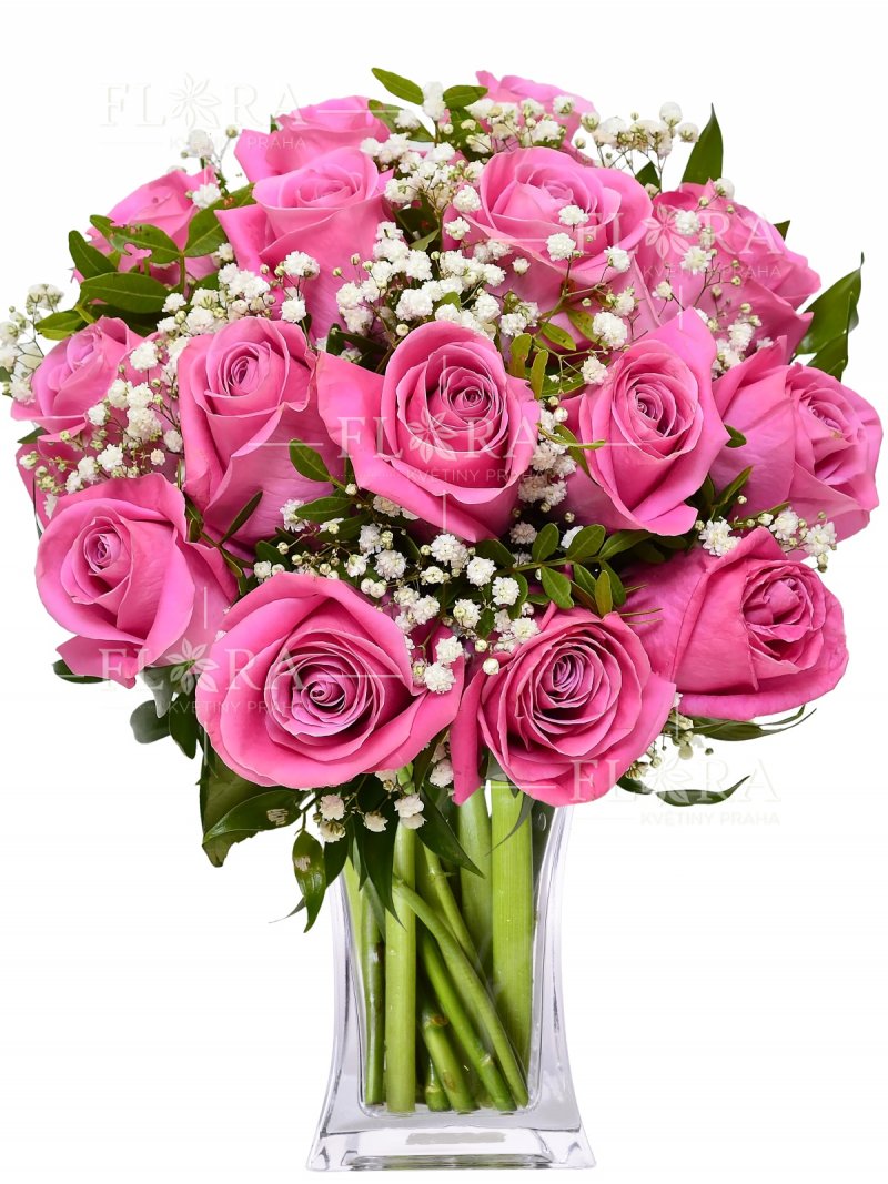 Bouquet of pink roses: delivery of flowers Prague