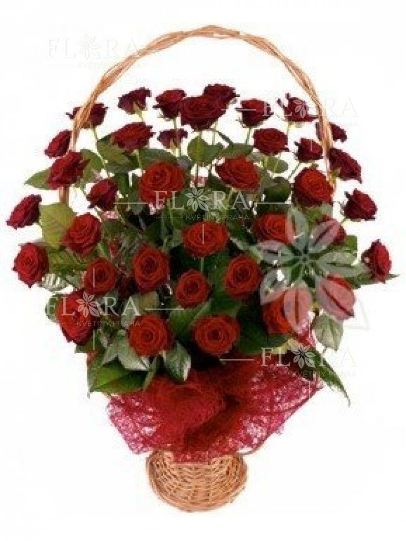 Flower basket - red roses